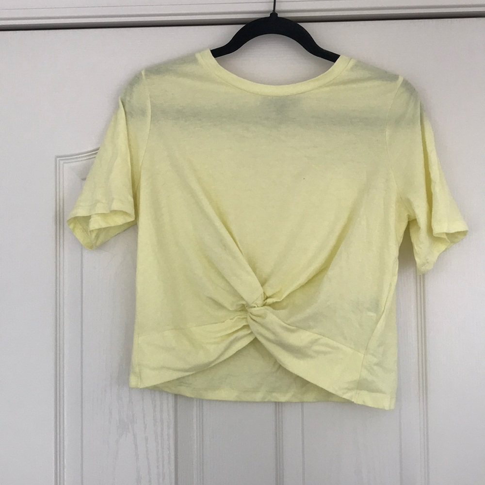 Yellow tied crop top
